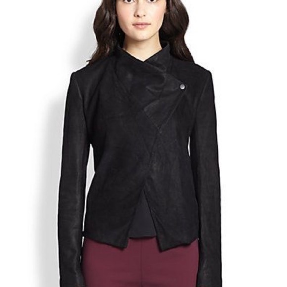 Theory "Equalize" Draped Leather Jacket - Picture 5 of 8